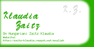 klaudia zaitz business card
